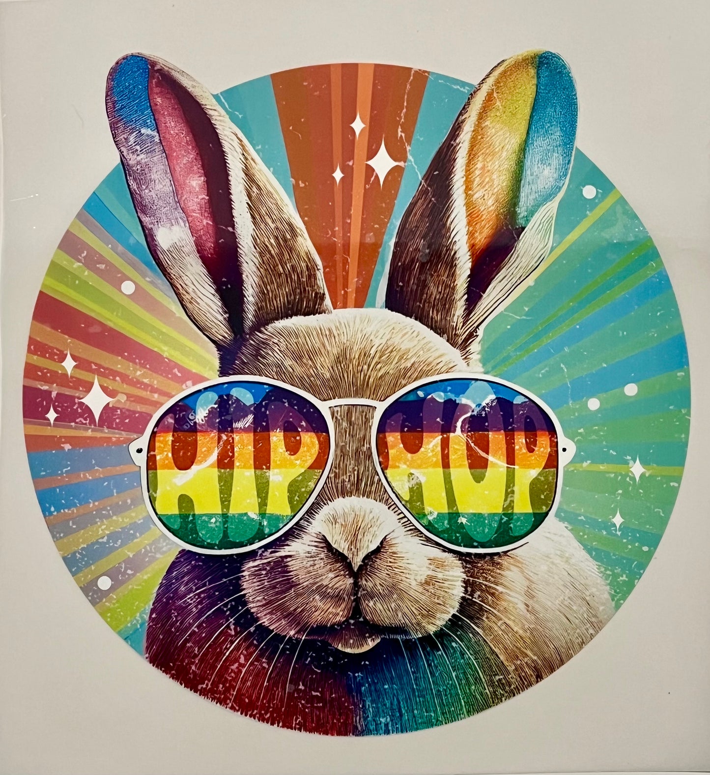 Hip Hop Bunny with Sunglasses HTV Print Transfer