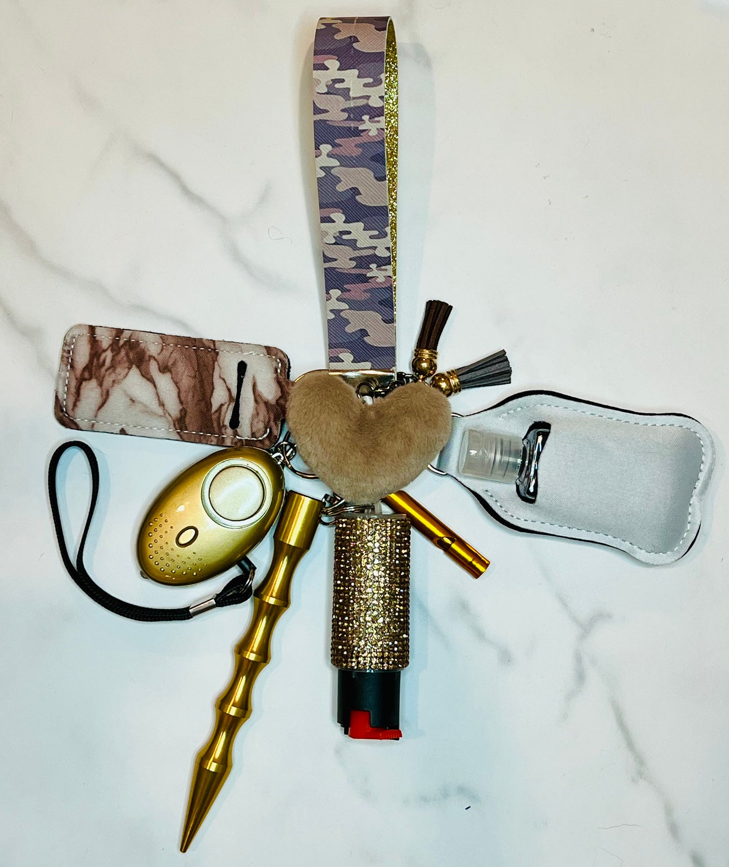 Brown Camo Self Defense Keychain