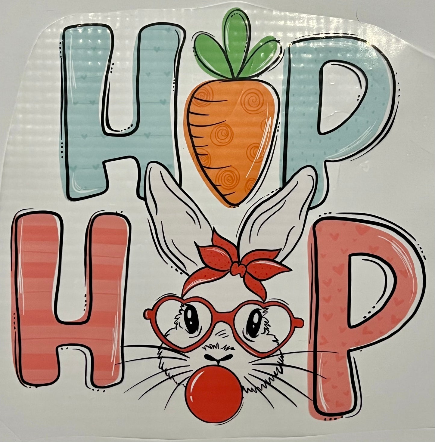 Hip Hop Bunny with Bubblegum HTV Print Transfer