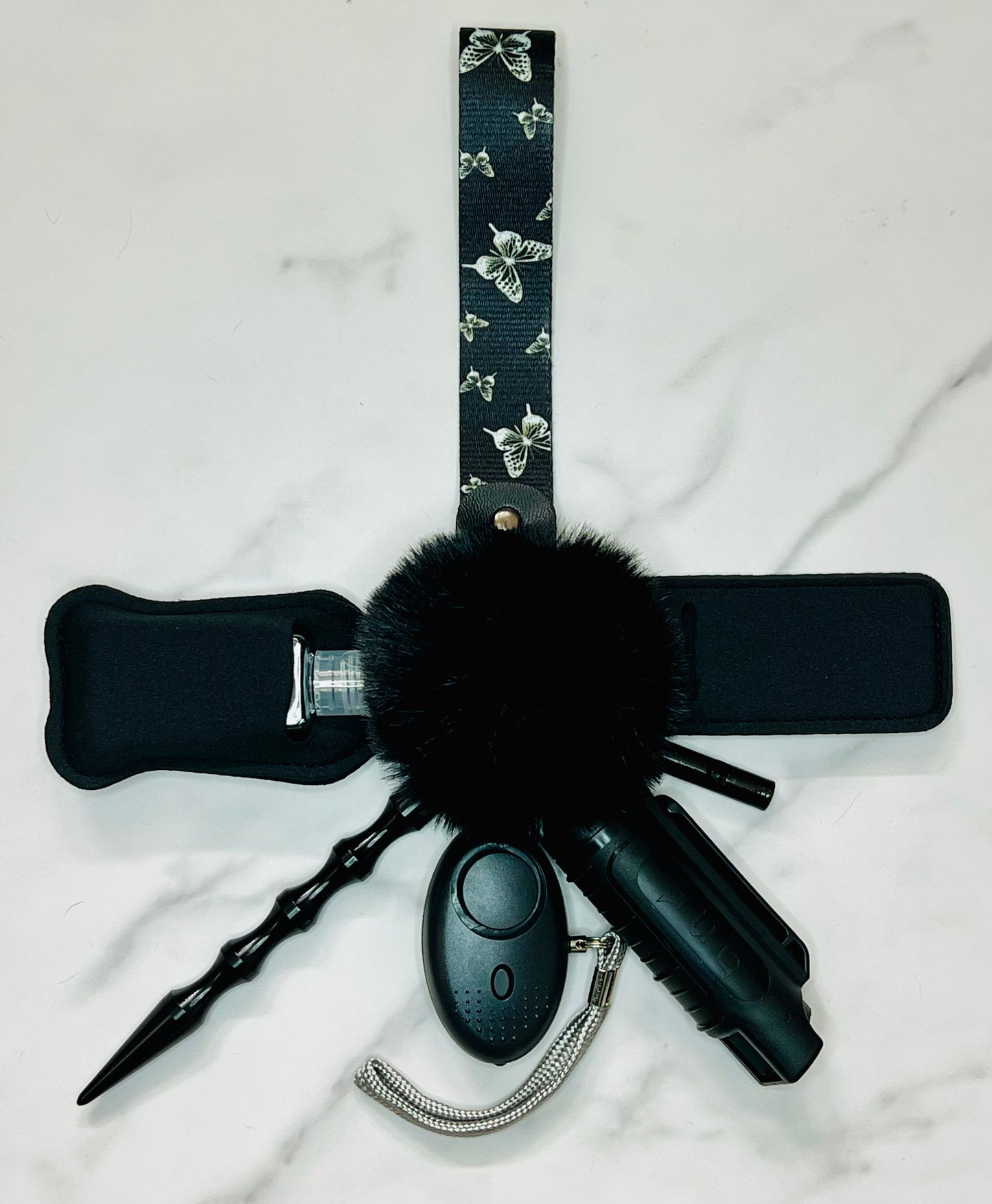 Black Butterfly Self Defense Keychain