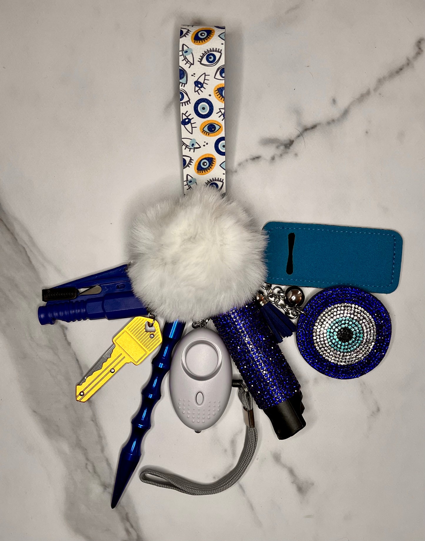 Bling Evil Eye Self Defense Keychain