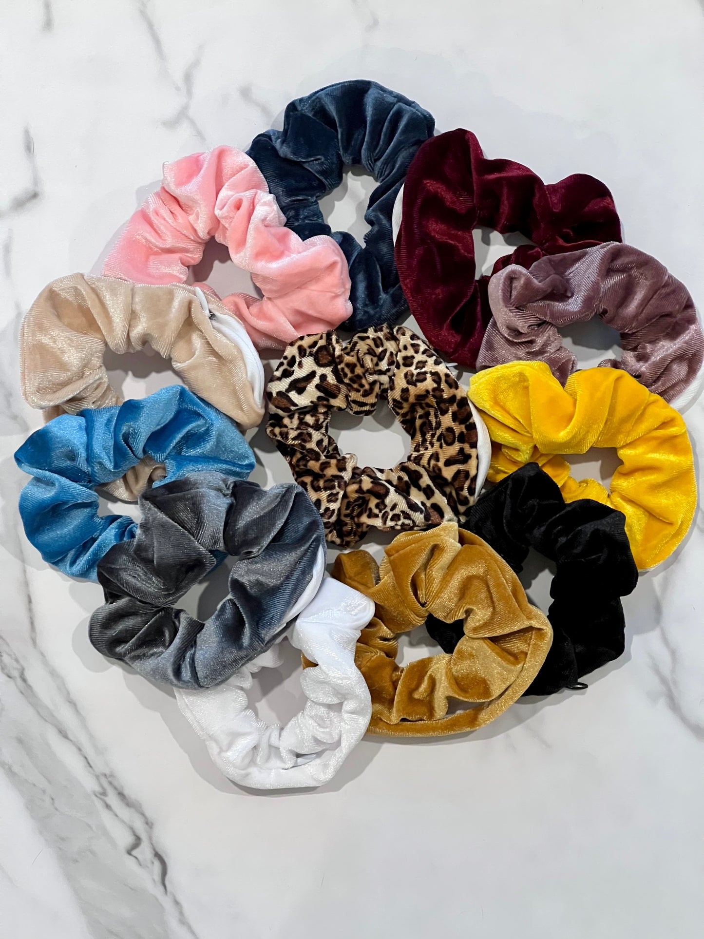 Premium Velvet Hair Scrunchies with Hidden Pocket