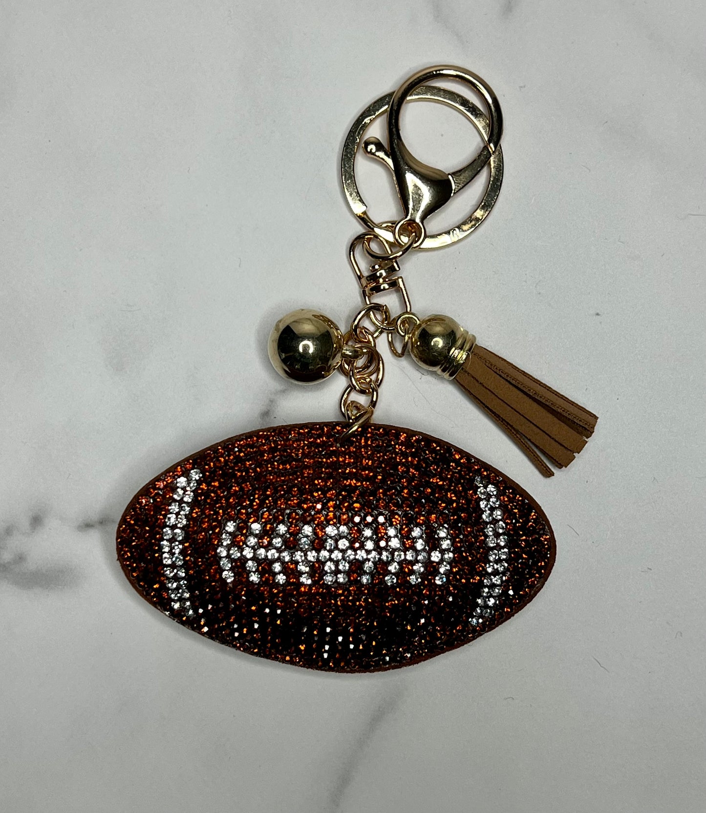 Bling Football Keychain