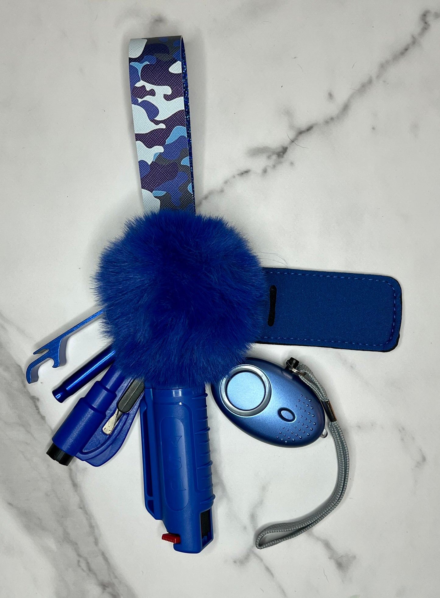 Blue Camo Self Defense Keychain