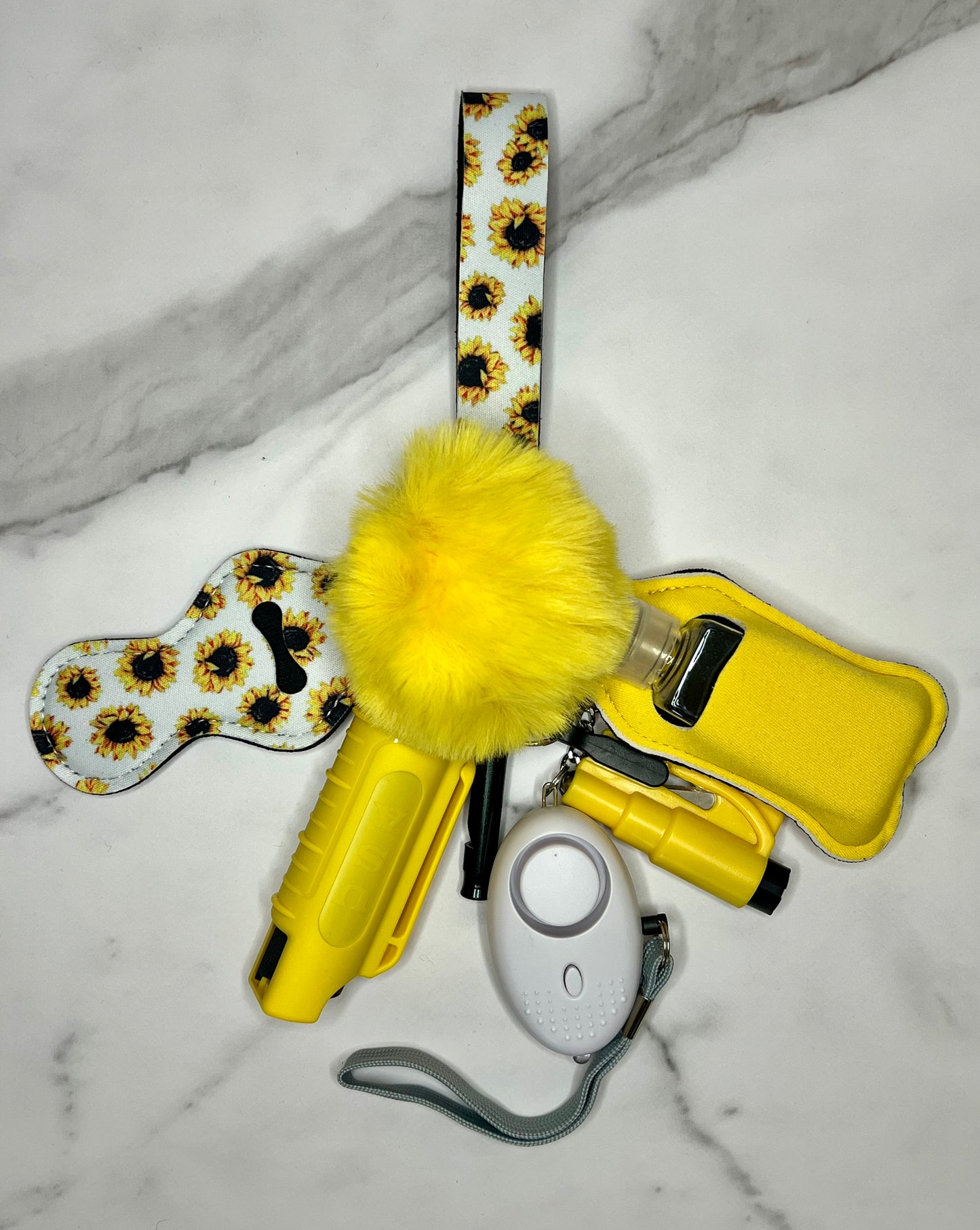 Sunflower White Self Defense Keychain