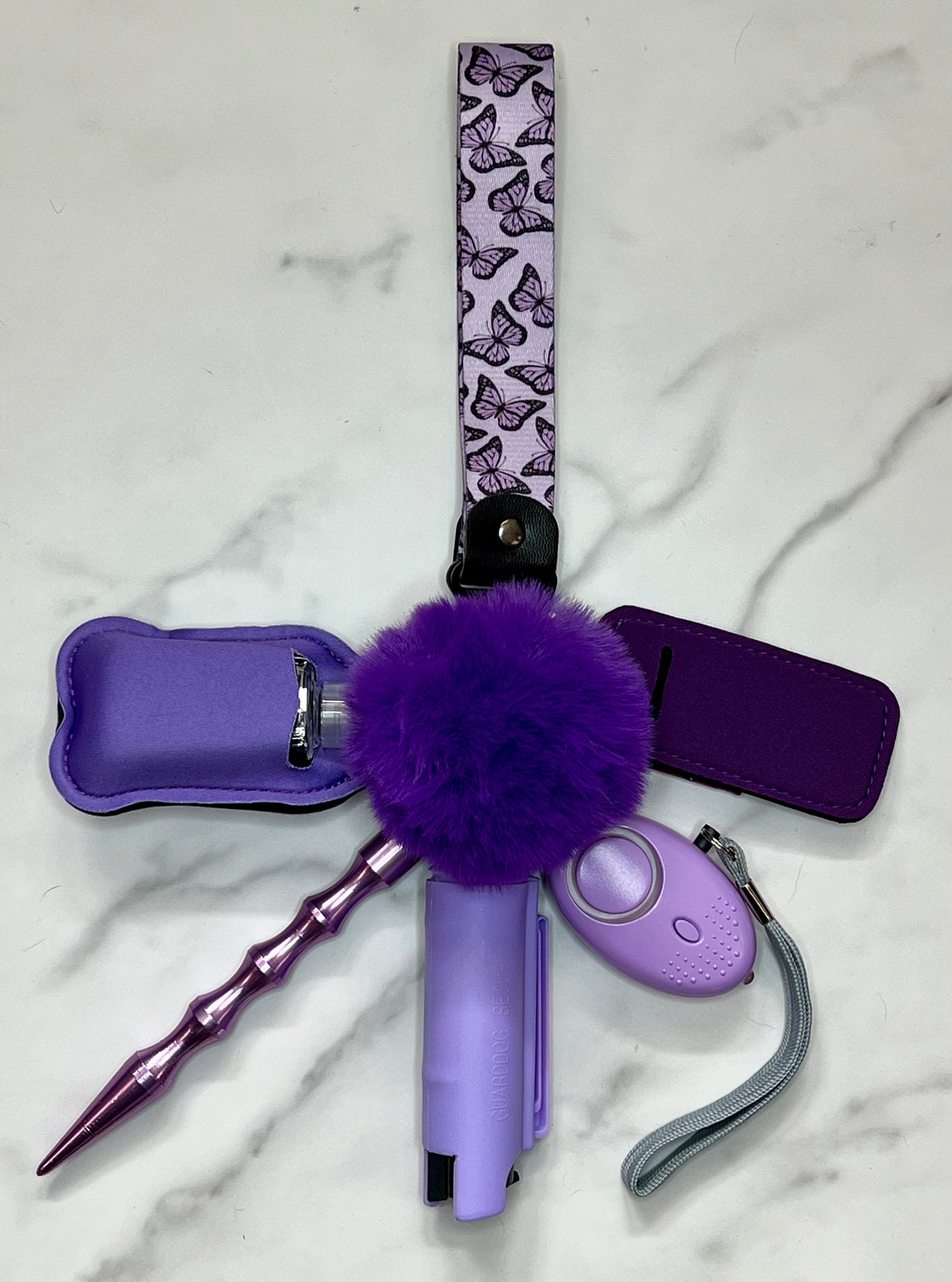 Lavender Butterfly Self Defense Keychain