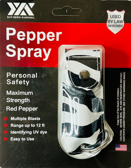 Zebra Pepper Spray Soft Case Keychain