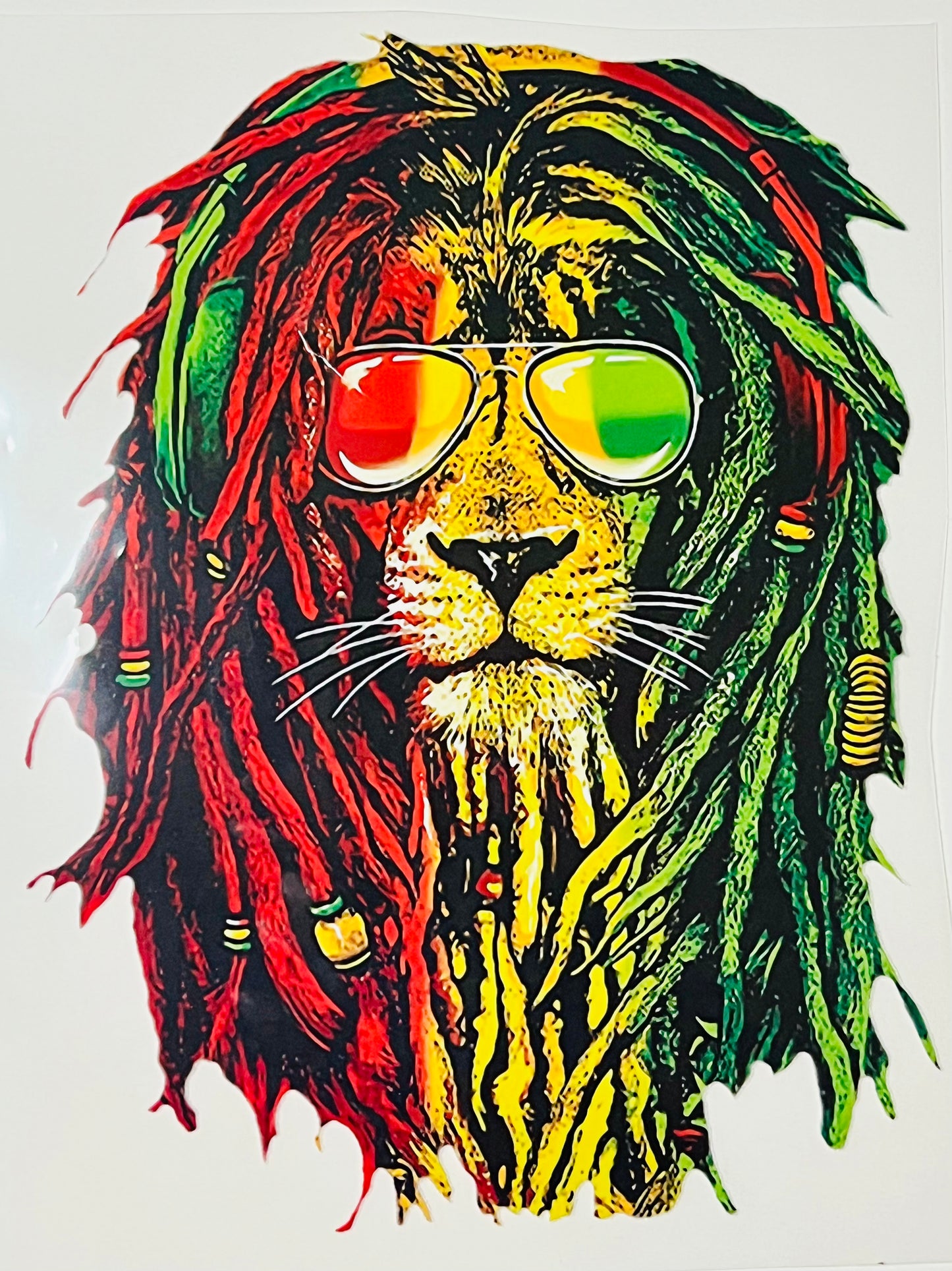 Rasta Lion HTV Print Transfer