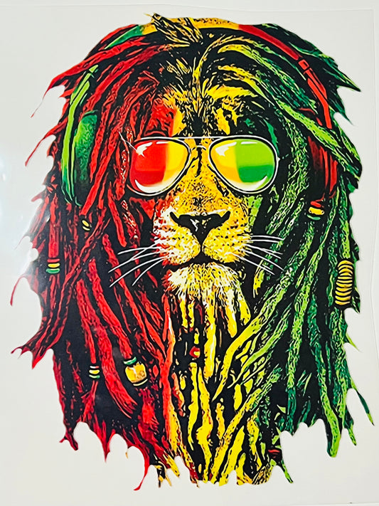 Rasta Lion HTV Print Transfer