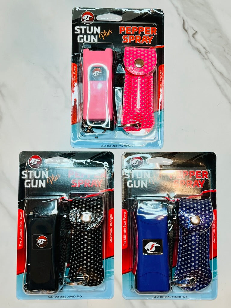 Mini Stunner and Pepper Spray Combo for Self Defense