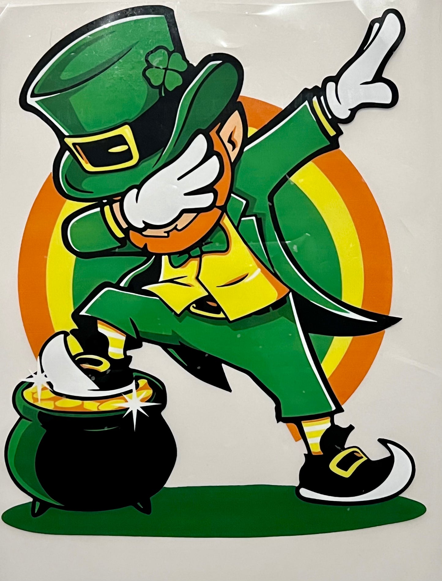 Dabbin' Leprechaun HTV Print Transfer