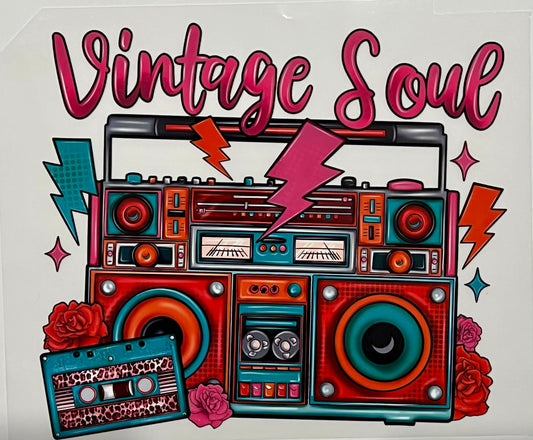 Vintage Soul Boombox HTV Print Transfer