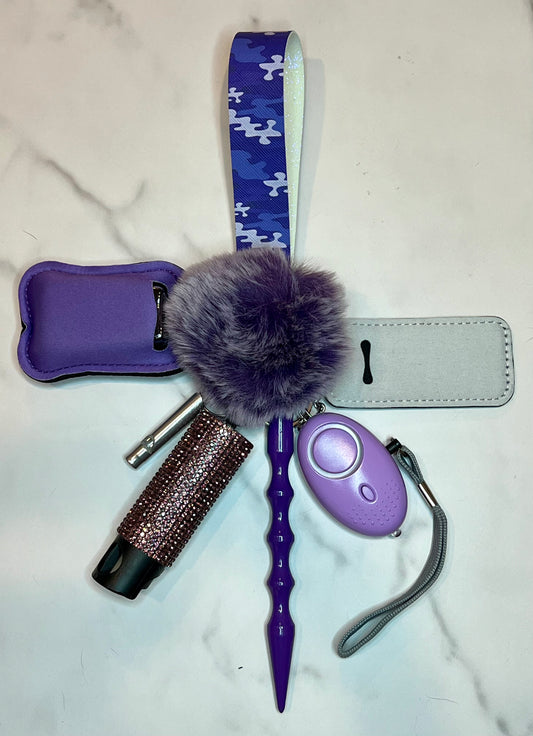 Purple Camo Self Defense Keychain