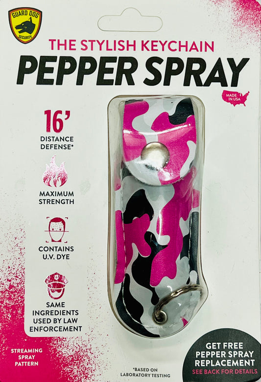 Pink Camo Pepper Spray Soft Case Keychain