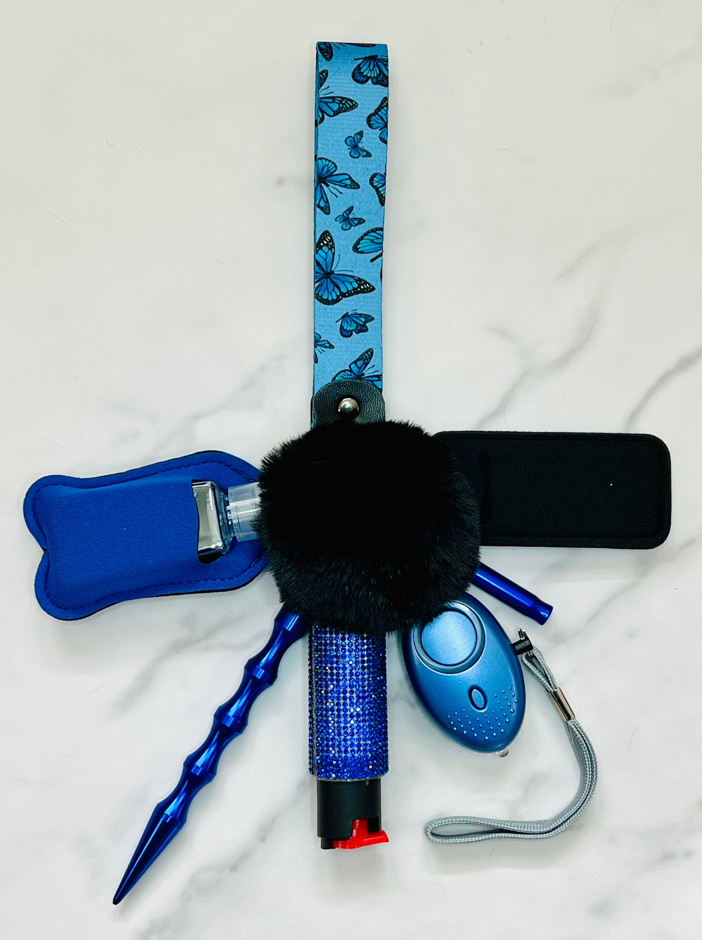 Blue Butterfly Self Defense Keychain