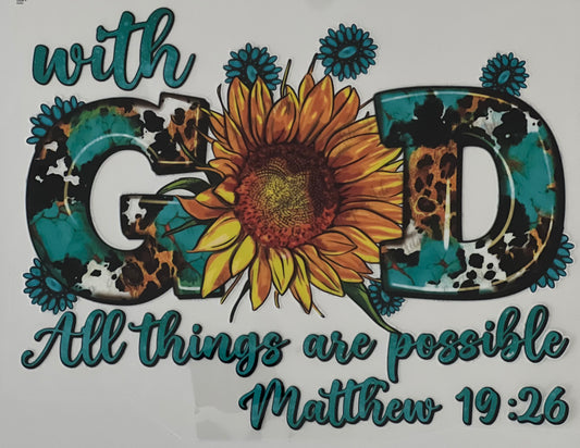 With God All Things are Possible HTV Print Transfer