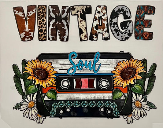 Country Vintage Soul Cassette HTV Print Transfer