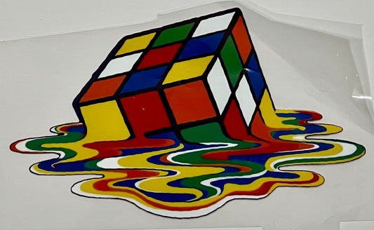 Melting Rubik's Cube HTV Print Transfer