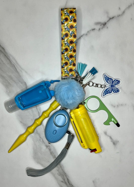 Butterfly Sunflower Self Defense Keychain
