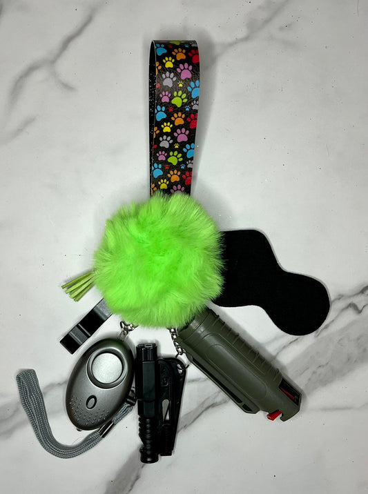 Nova Multi Color Paw Print Self Defense Keychain