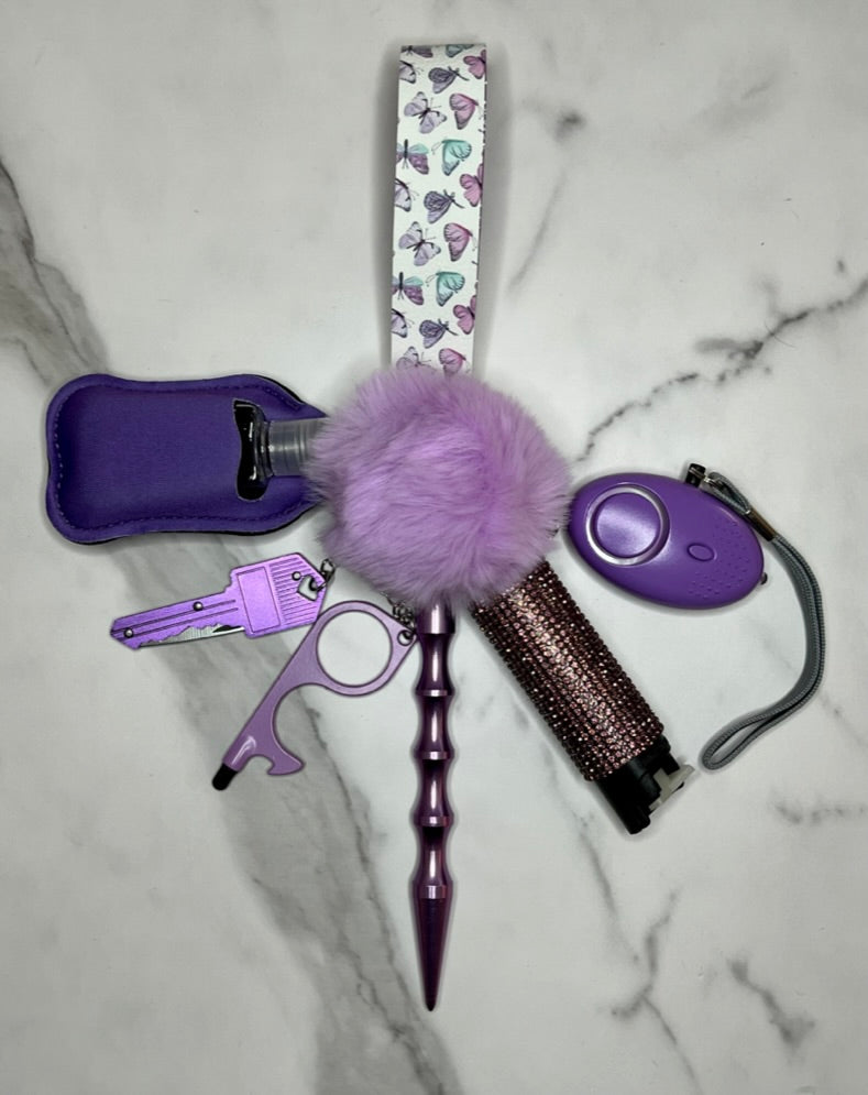 Lovely Lavender Butterfly Self Defense Keychain